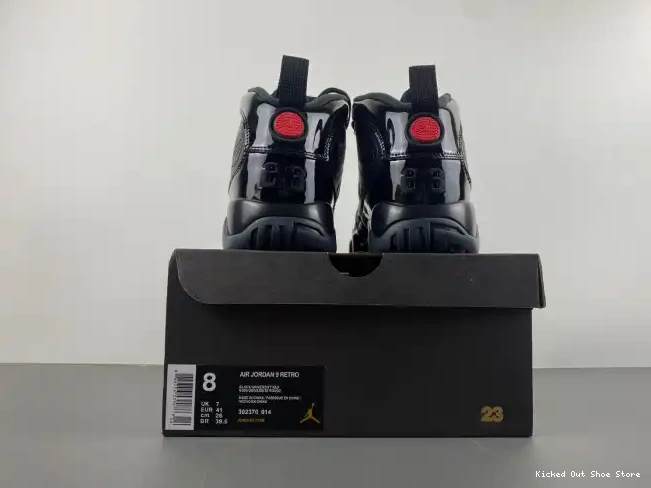 Kick Theory Jordan Patent Bred Air 9 Retro 302370-014 0507